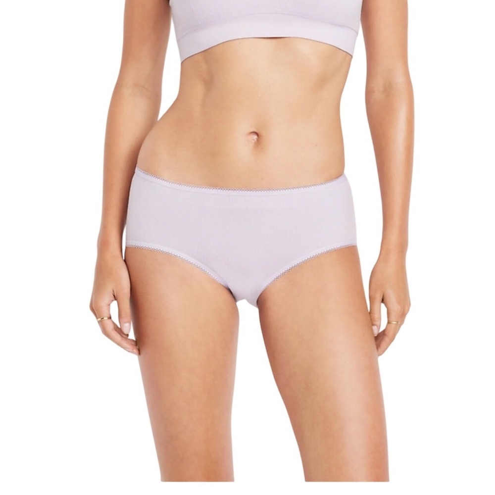 Old Navy Women 2-Pack Pointelle Hipster Panties Light Purple Lace Trim XS NWT‎